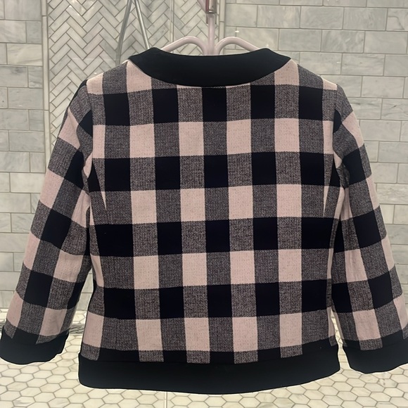 EUC pink tartan buffalo plaid reversible blazer/coat - Picture 4 of 5